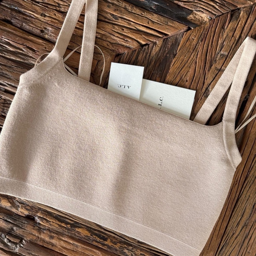 NEW A.L.C. Beige Knit Crop Top